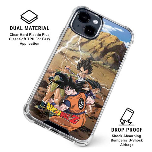 Dragon Ball Z Goku Versus Saiyans iPhone 15 Clear Case